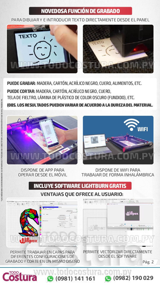 GRABADORA LASER A DIODO (40X40CM - 20W) WILLPEX ALPHA MK2 20W